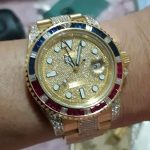流當手錶拍賣 原裝 ROLEX 勞力士 116758SARU 18K金 紅藍寶鑽圈 滿天星 鑽腳 中排鑽帶 喜歡價可議